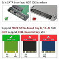Miniatyrbild 4 av 5: M.2 Sata-adapter 22-pin (7+15) Sata Iii Ngff M.2 Sata-baserad nyckel B/b + M för Ssd 6gbps M.2 till Sata-adapterkort för bärbar dator stationär