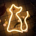 Miniatyrbild 4 av 5: LED-neonskylt för inomhusbruk, väggdekor i akryl, nattlampa, USB och batteridriven neonlampa för väggdekor, barnrum, sovrum, bröllopsfest, bar, varmvit katt