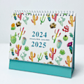 Miniatyrbillede 1 af 5: Januar 2024-juni 2025, Cactaceae Engelsk Kreativ Enkel Skrivebords Kalender 18 Måneder 365 Dage Nedtælling Månedlig Planlægning Krønike Kalender