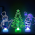 Miniatyrbild 4 av 5: 2 st 3D julbelysning, akryltomte, äppel Eiffeltorn figur LED nattlampa