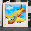 Miniatyrbild 3 av 3: Trätecknad kognitivt pussel för barn Färgglad pedagogisk leksak för toddler-4（Flygplan）