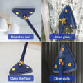 Miniatyrbillede 5 af 5: Justerbar 360° roterende trekant teleskopmop med automatisk vandudvridningsfunktion, 5 rengøringsklude, mikrofiber elastisk mop (blå)