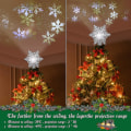 Miniatyrbild 4 av 5: Silver Snowflake Led-projektor Julgransprydnad, Gnistrande Julgransprydnad, Gnistrande Dynamiskt Snöflingemönster, Elpowered Jul