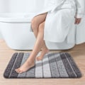 Miniatyrbillede 5 af 5: Bademåtte skridsikker bademåtte 40x60 cm maskinvaskbar blød absorberende bademåtte grå