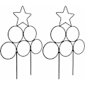 Miniatyrbild 4 av 5: Klätterväxt Metallram Inomhus Växtstativ Växtstativ Smidesjärn Klätterkrukhållare Blomsterstativ 2st (Rund Pentagram, Svart)