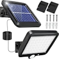 Miniatyrbillede 1 af 5: Udendørs solcellelamper med bevægelsessensor 56 COB LED solcellelamper udendørs projektør 120° IP65 vandtæt superlys stærk udendørs solcelle væglampe Retoo