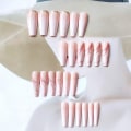 Miniatyrbillede 3 af 5: Kunstige negle, lange falske negle, ballerina akryl, naturlige tryk-på negle, fuld dækning, 24 stk til kvinder og piger, hudfarvet