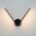 Miniatyrbild 1 av 5: Badrumsvägglampa med strömbrytare, 2 lampor, 12W LED, för badrumsspegel, 73 cm, dubbel LED-lampa med justerbara armar 300° (Svart 3000K)