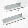 Miniatyrbild 1 av 4: 2-pack Självhäftande Duschkorg Utan Borrning Metall Duschkorg Lämplig för Badrum Sovrum Kök Vit 30/40 cm Längd