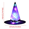 Miniatyrbild 3 av 3: Halloweenhattar Halloweenfest Dekorationsprylar LED-lysande Häxhatt Magiker