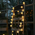 Miniatyrbild 3 av 4: 2,5 meter varmvita 20 LED-ljusslingor, rottingljusslingor för inomhussovrum