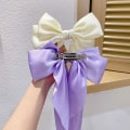 Miniatyrbild 5 av 5: Lång båge hårnål hårnål elegant hårnål båge håraccessoarer (vit + svart)