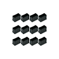 Miniatyrbild 1 av 4: 12-pack rektangulära bord- eller stolsbenskydd i gummi, svart, 15 x 30 mm, STOL