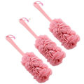 Miniatyrbild 1 av 5: Långskaftad Duschkroppsborste Loofah Hudsvamp Rengöring Rygg Skrubb Peeling Luffa Badsvamp För Kropp (3-pack) Rosa -