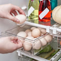 Miniatyrbild 5 av 10: 8-rutnät kylskåpsförvaringslåda matbehållare multifunktionell rymdbesparande transparent kylskåpsarrangör låda