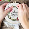 Miniatyrbild 3 av 5: Heltäckande Broderi Korsstygn Präglad Julduk Present Blommig Set