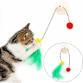 Miniatyrbild 1 av 5: Fjäderkatt leksak Triumph interaktiv leksaksvand med sugkopp, boll och fjäder fönster katt leksak teaser för engagerande katt lek