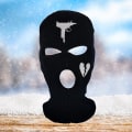 Miniatyrbild 2 av 5: Unisex broderad balaclava stickad hel ansiktsmask skidmask för löpning skidåkning cykling-4（Vit）