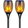 Miniatyrbillede 1 af 5: Solar Lights 99 Led Flimrende Flamme Solar Fakler Lys 43" Vandtæt udendørs belysning Solar