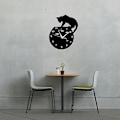 Miniatyrbild 3 av 5: Frusen Katt Akryl Klocka Väggklocka Modern Design Heminredning Klocka Väggdekal