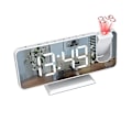 Miniatyrbild 1 av 5: LED Digital Smart Väckarklocka 180 Tids Projektionsklocka Med Snooze Väcka Upp Funktion Skrivbord Dekorativ Klocka Vit