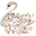 Miniatyrbild 1 av 5: Broschnål Svanform Legering Zirkonplagg Plaggnål Brosch Mode Emalj Kristall Rhinestones Corsage För Kvinnor Dam Smycken Present
