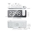 Miniatyrbild 3 av 5: LED Digital Smart Väckarklocka 180 Tids Projektionsklocka Med Snooze Väcka Upp Funktion Skrivbord Dekorativ Klocka Vit