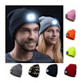 Pikkukuva 4 / 5: M??ssa med LED-lamppu USB-laddning, utomhusbelysning, neulottu hattu säädettävällä LED-valolla