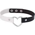 Miniatyrbillede 3 af 3: Atmneris PU Læder Chokers Punk Chokers Til Kvinder Og Piger Halskæde Smykker Hjerte Stil Justerbar Unisex, Sort+Hvid