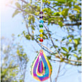 Miniatyrbild 1 av 5: Chakra färgad kristallpärla solfångare med 76mm AB prisma för fönster eller utomhus hängande (AB färg)