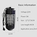 Miniatyrbild 3 av 5: Bug Zapper inomhus, elektrisk myggzapper, högspänningsinsektsfångare för inne i hemmet, inomhusfälla och mördare för , fruktfluga (svart)
