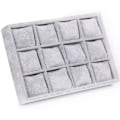 Miniatyrbild 1 av 3: 12 Fack Watch Box Grå Fashion Mocka Is Sammet Displaybricka med Kudde