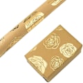 Miniatyrbild 1 av 5: Kraft omslagspapper Roll Folie Guld Rose Design omslagspapper för bröllop