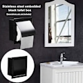 Miniatyrbild 3 av 5: Matt svart väggmonterad toalettpappershållare med lock, rostfritt stål infälld