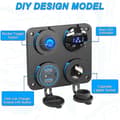 Miniatyrbild 2 av 5: Båt RV 12v laddare uttag panel, 4 i 1 DC ström 12v uttag panel Multi USB snabbladdare med Tog