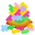 Miniatyrbild 1 av 5: Trä färgade stapelbara byggklossar barns pedagogiska leksaker Tetris pussel