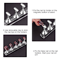 Miniatyrbillede 3 af 5: 2 Sæt Akryl Negle Display Stativ Negle Tip Øvelsesholder Magnetisk Negle Øvelsesstativ Fingernegl Diy Neglekunst Stativ Til Falske Negle Tip Manicure Værktøj