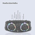 Miniatyrbild 5 av 5: 100W Hög Effekt Trådlös TWS Subwoofer Bärbar Vattentät Kort Högtalare RGB Färgrik Roterande Blinkande Ljus Bluetooth Högtalare (S, Grå)