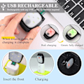 Miniatyrbillede 5 af 7: LED-klipslampe til udendørs natklip, løbelys, reflekterende USB-genopladeligt lys, egnet til jogging, vandreture, camping og løb