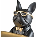 Miniatyrbillede 2 af 5: Resin Bulldog Statue - Hund Figur - Kunsthåndværk Dekoration - Sort