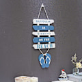 Miniatyrbild 3 av 5: Hängande skylt väggskylt i trä, strand, flip flop väggdekor med stranddesign