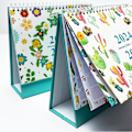 Miniatyrbillede 4 af 5: Januar 2024-juni 2025, Cactaceae Engelsk Kreativ Enkel Skrivebords Kalender 18 Måneder 365 Dage Nedtælling Månedlig Planlægning Krønike Kalender