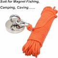 Miniatyrbillede 5 af 5: Magnetisk fiskeri reb med karabinhage, 10m universal reb lavet af højstyrke nylon, holdbart reb, stærkt reb med sikkerhedsspænde, 4mm diameter