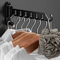 Miniatyrbillede 3 af 5: PC vægmonteret sammenklappeligt tøjstativ, 180° rotation sammenklappeligt vægbeslag, indendørs sammenklappeligt vægmonteret tøjstativ til badeværelse, vaskerum (sort)