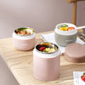Miniatyrbild 3 av 8: 730 ml müsli-mugg to go-mugg, lunchkruka, läckagesäker yoghurtmugg to go med sked, lunchlåda för skola, kontor, utomhus (grön)