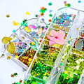 Miniatyrbild 4 av 5: Shamrock Nagelsticker Dekaler Nagelglitter St. Patrick's Day Klöver Glittrande 3D Nagelkonstmaterial Flakes Holografisk 12 Rutor Färgglad Grön Glitter S
