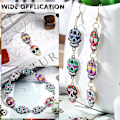 Miniatyrbild 4 av 5: 78 stycken guldpläterade blomskalleberlocker 13 färgade emaljskalleberlocker Legering Färgglada skalleberlocker för DIY-halsband armband nyckelringar örhängen