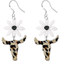 Miniatyrbilde 4 av 5: Våren Sommer Gul Solsikke Leopard Ku Polymer Leire Ku Skinn Dropp Dangle Ørepynt For Kvinner Jenter Søte Blomster Strand Vestlig Statement Chee