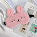 Miniatyrbild 3 av 5: Mjuk kanin sovmask söt tecknad djur ögonmask för små flickor (rosa)