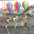 Miniatyrbillede 5 af 5: Regnbue varmluftballon vindstrimmel lys roterende farverig vindmølle streng have vindmølle udendørs dekoration, stil 2